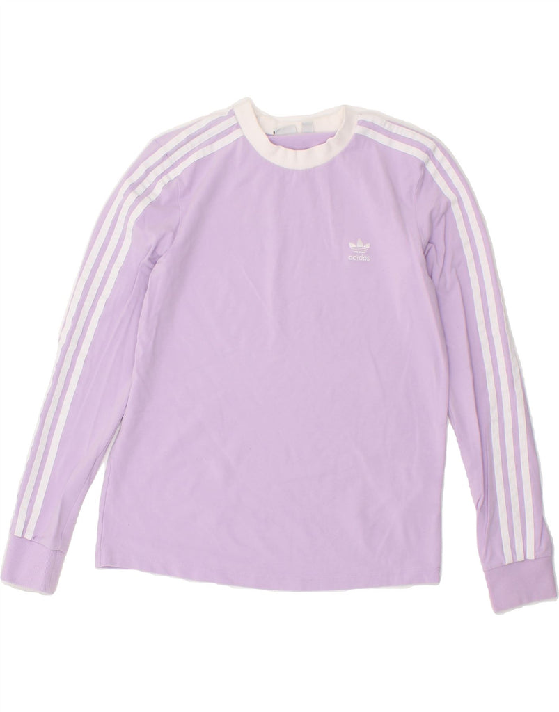 ADIDAS Womens Top Long Sleeve UK 12 Medium Purple Cotton | Vintage Adidas | Thrift | Second-Hand Adidas | Used Clothing | Messina Hembry 