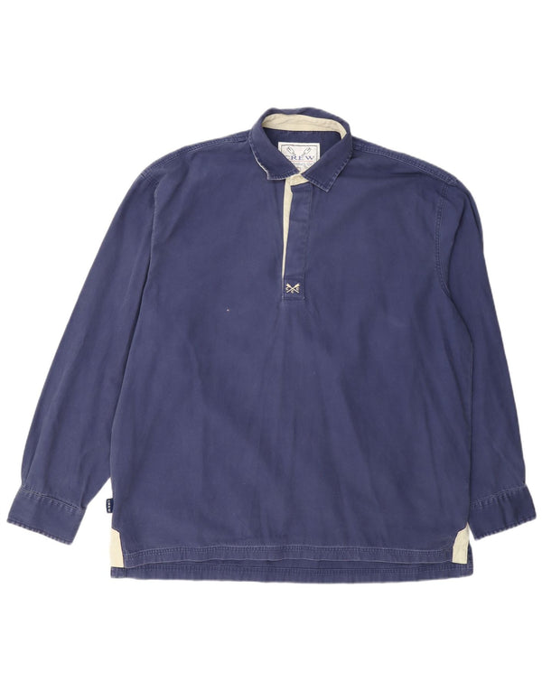 Crew Clothing Mens Pullover Shirt Large Navy Blue Cotton