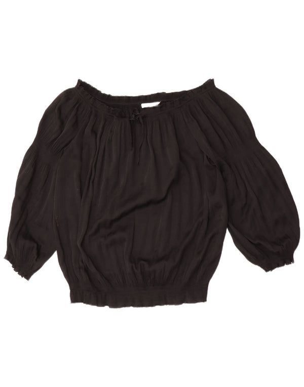 Calvin Klein Womens Off Shoulder Blouse Top UK 18 XL Black