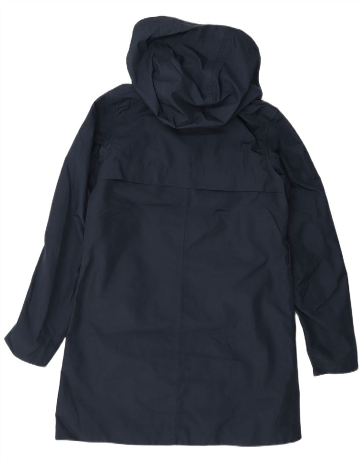 Helly Hansen Womens Double Breasted Hooded Raincoat UK 10 Small Navy Blue