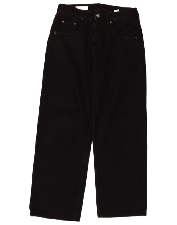 Zara Mens Loose Jeans EU 38 Small W30 L30 Black Cotton