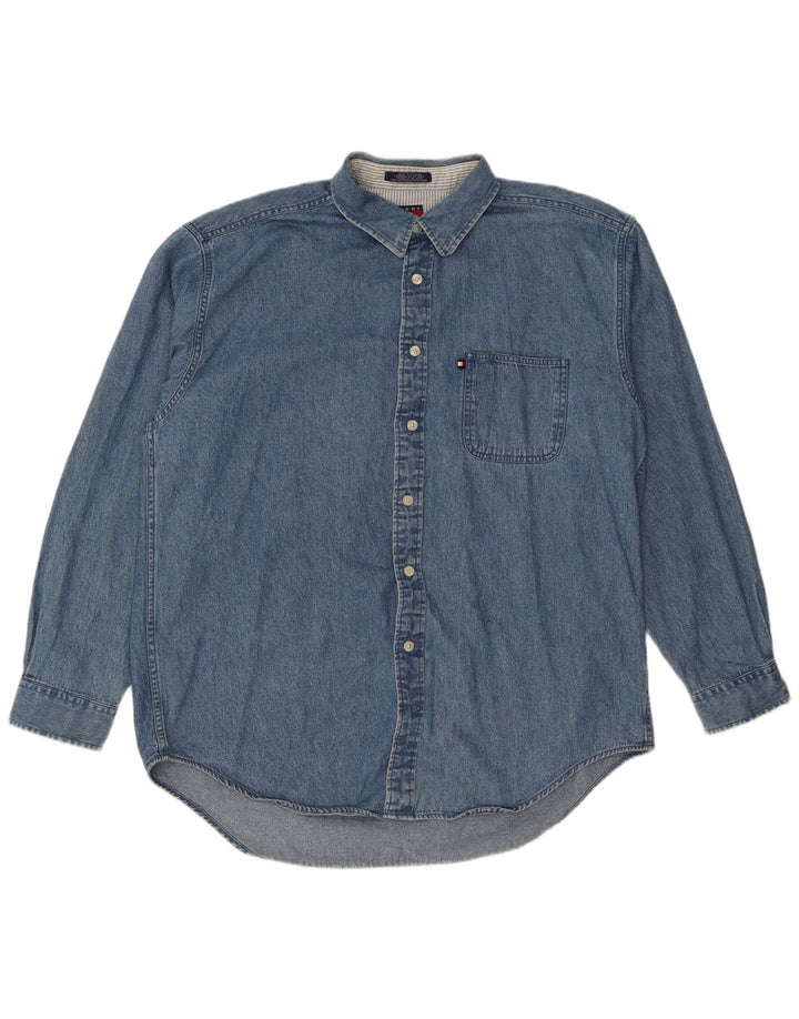 Tommy Hilfiger Mens Denim Shirt XL Blue Cotton