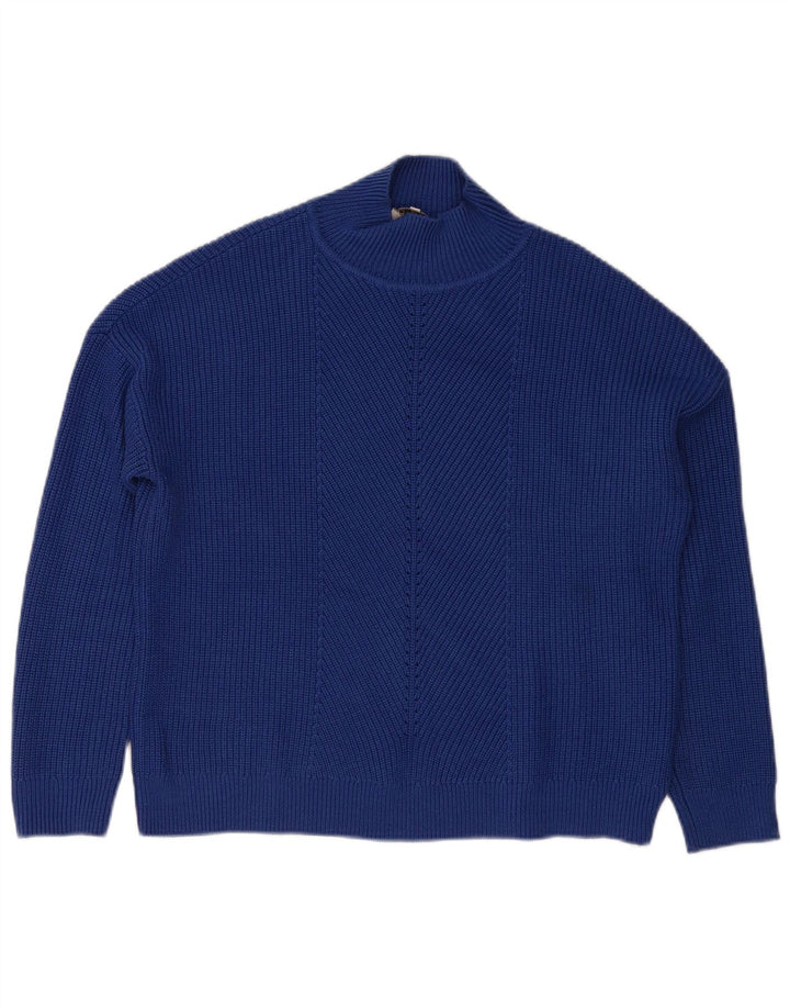 Hobbs Womens Turtle Neck Jumper Sweater UK 16 Large Blue