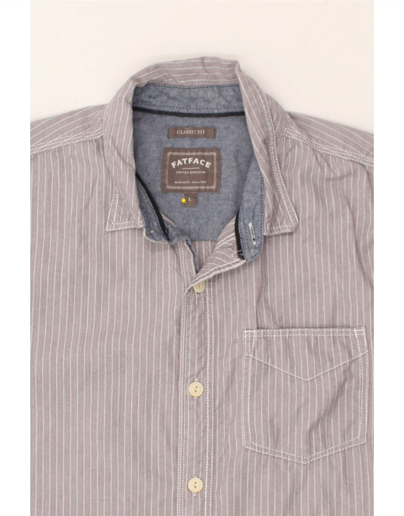 FAT FACE Mens Classic Fit Shirt Large Grey Pinstripe Cotton | Vintage Fat Face | Thrift | Second-Hand Fat Face | Used Clothing | Messina Hembry 