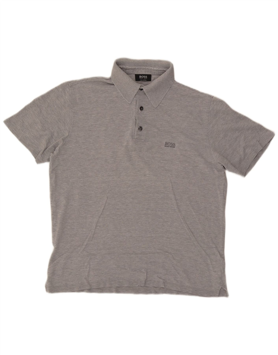 Hugo Boss Mens Polo Shirt Medium Grey Flecked Cotton