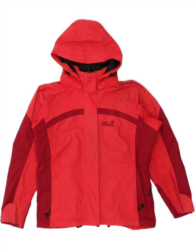 JACK WOLFSKIN Womens Hooded Windbreaker Jacket UK 12/14 Medium Red | Vintage Jack Wolfskin | Thrift | Second-Hand Jack Wolfskin | Used Clothing | Messina Hembry 