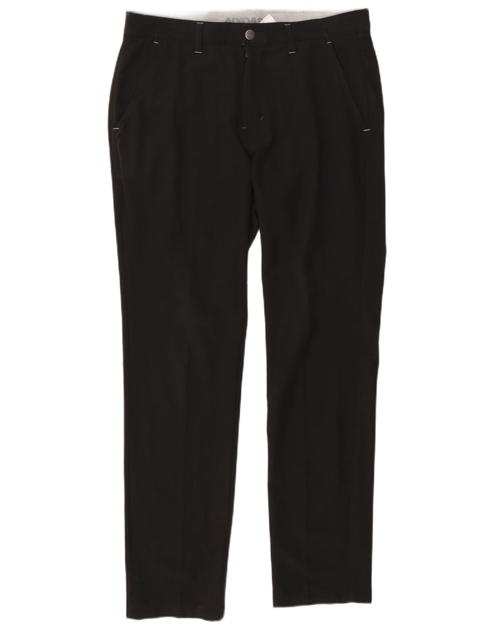 Adidas Mens Straight Chino Trousers W32 L32 Black Polyester