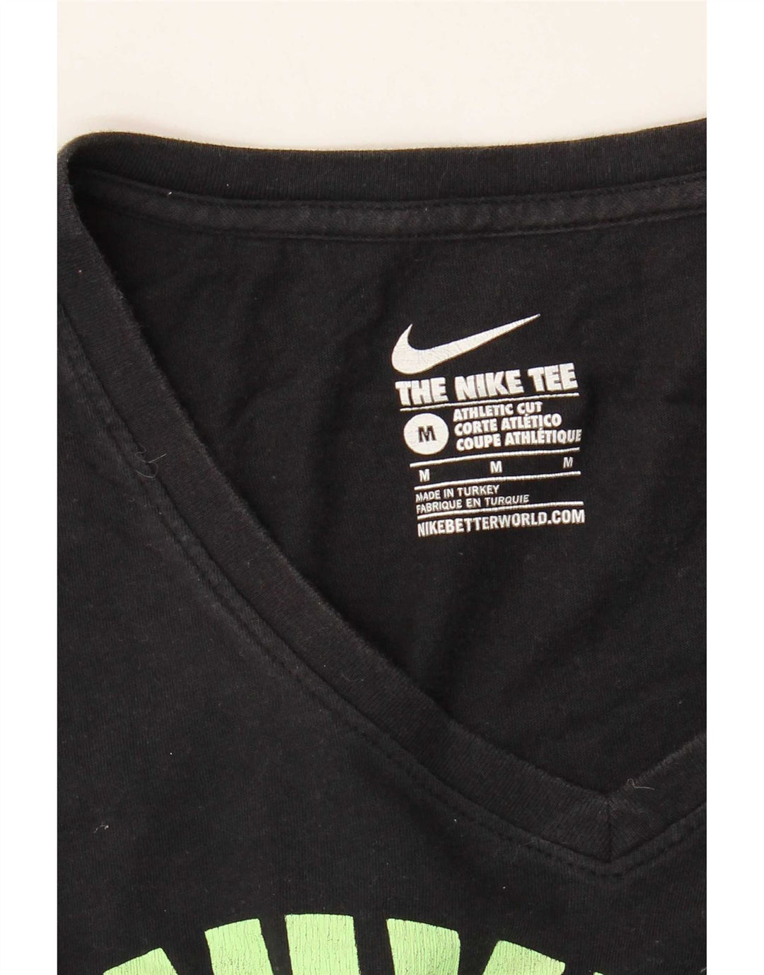 Nike Womens Athletic Cut Graphic T-Shirt Top UK 14 Medium Black