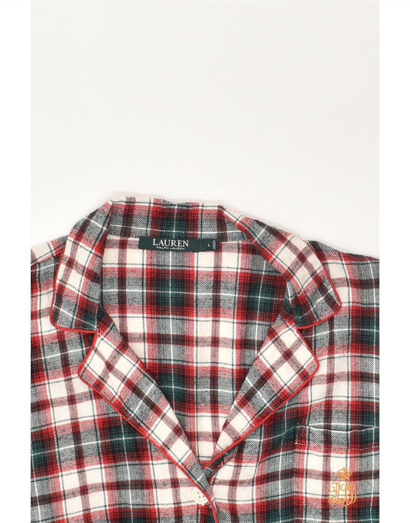 POLO RALPH LAUREN Womens Flannel Shirt UK 16 Large Red Plaid Cotton | Vintage Polo Ralph Lauren | Thrift | Second-Hand Polo Ralph Lauren | Used Clothing | Messina Hembry 