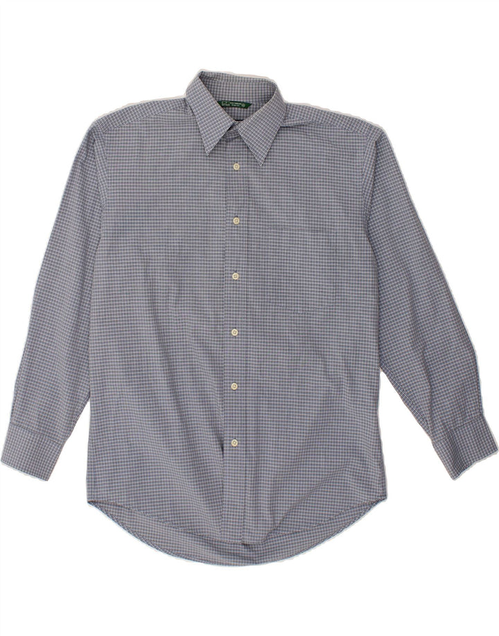 CARRERA Mens Shirt Size 39/40 Medium Blue Check Cotton Vintage Carrera and Second-Hand Carrera from Messina Hembry 