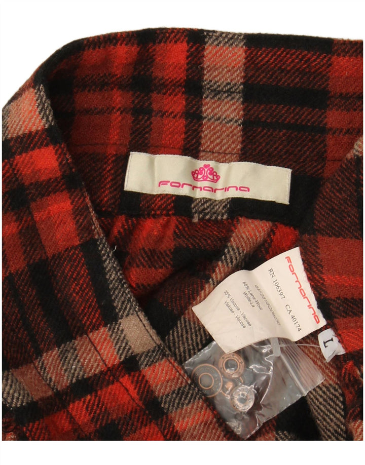 FORNARINA Womens Bubble Skirt Large W34  Multicoloured Check Wool