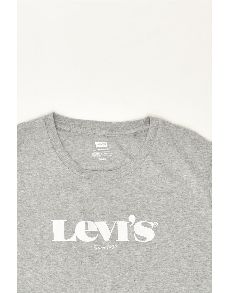 LEVI'S Womens Graphic T-Shirt Top UK 10 Small Grey Cotton | Vintage Levi's | Thrift | Second-Hand Levi's | Used Clothing | Messina Hembry 