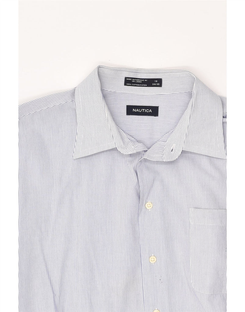 NAUTICA Mens Shirt Size 18 2XL Blue Striped Cotton | Vintage Nautica | Thrift | Second-Hand Nautica | Used Clothing | Messina Hembry 