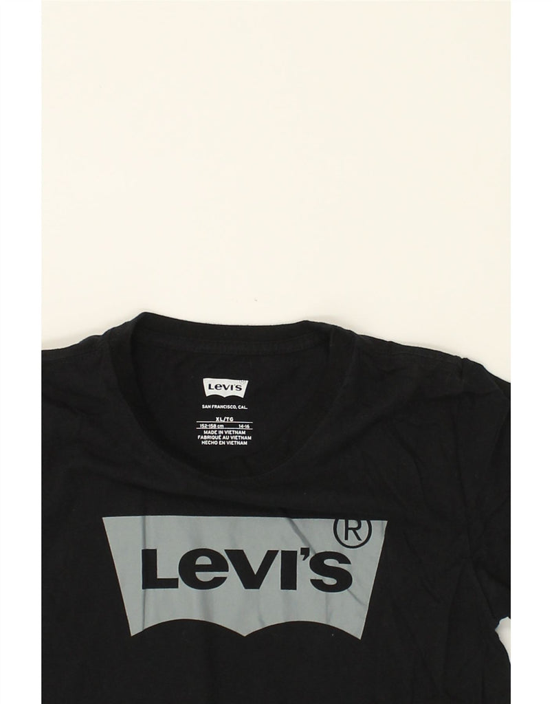 LEVI'S Boys Graphic T-Shirt Top 14-15 Years XL  Black Cotton | Vintage Levi's | Thrift | Second-Hand Levi's | Used Clothing | Messina Hembry 