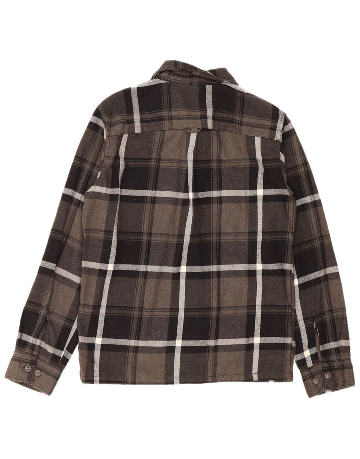 Jack & Jones Mens Flannel Shirt Small Grey Check Cotton