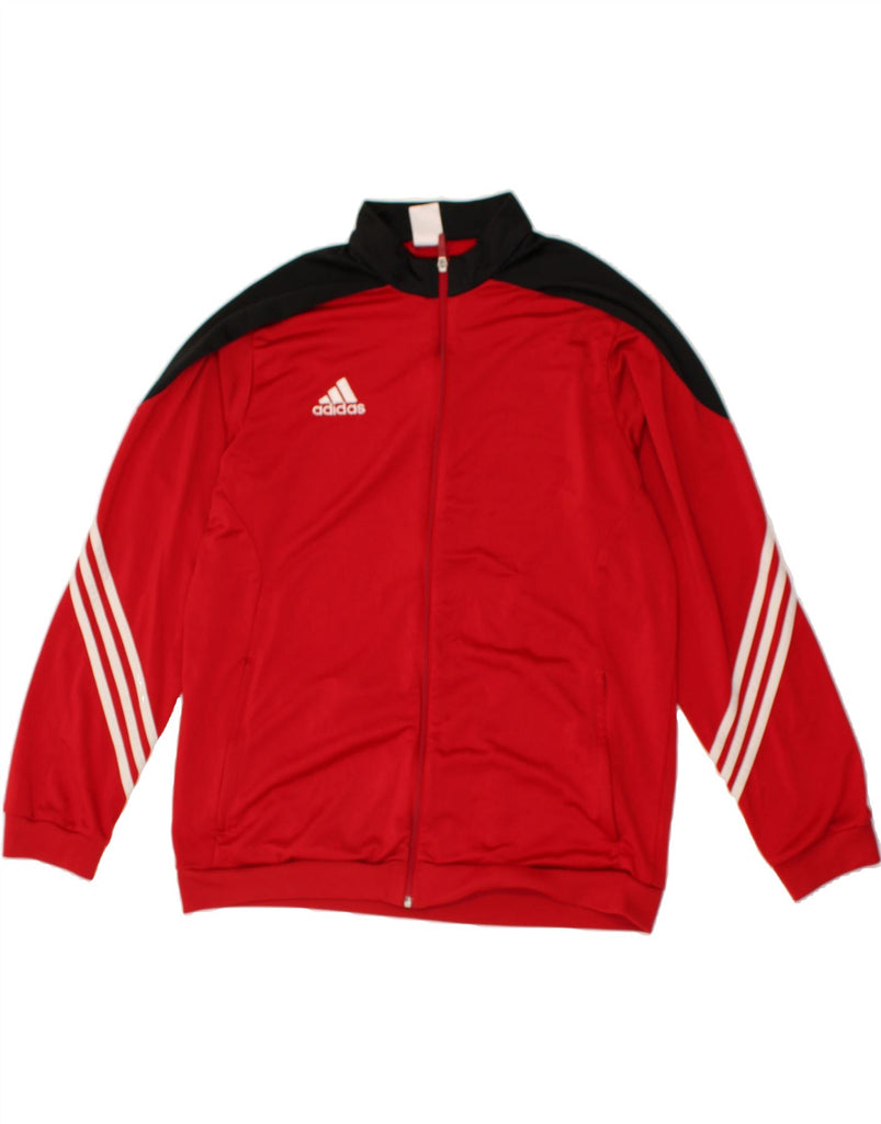 ADIDAS Mens Tracksuit Top Jacket XL Red Colourblock Polyester | Vintage Adidas | Thrift | Second-Hand Adidas | Used Clothing | Messina Hembry 