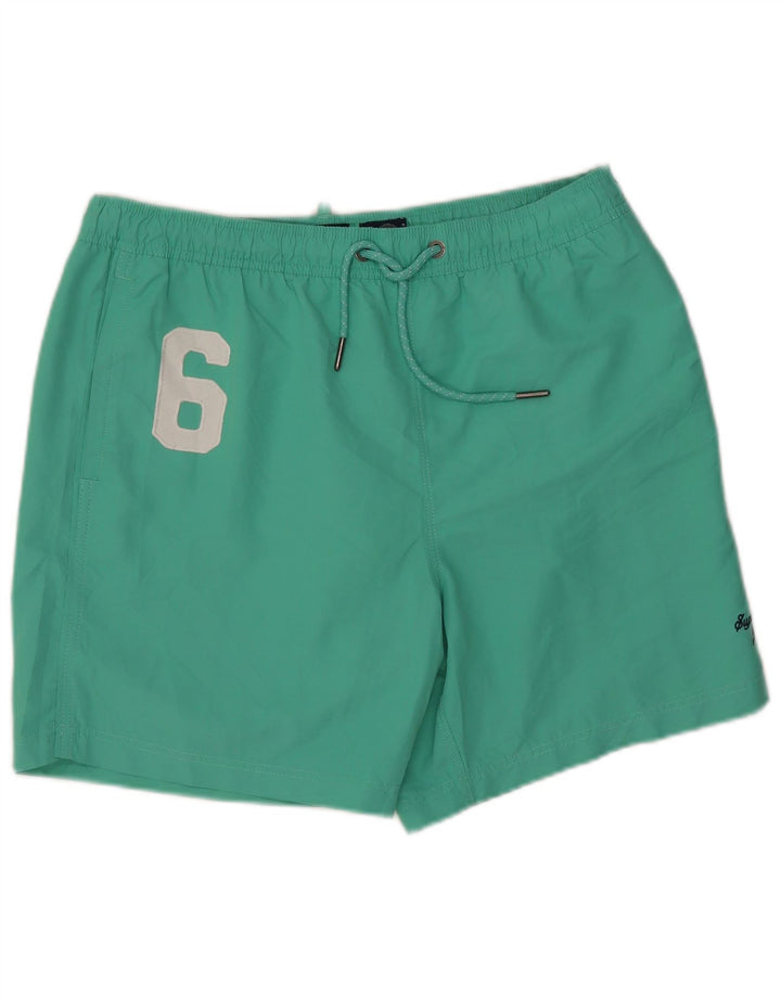 Superdry Mens Graphic Swimming Shorts XL  Green Polyester