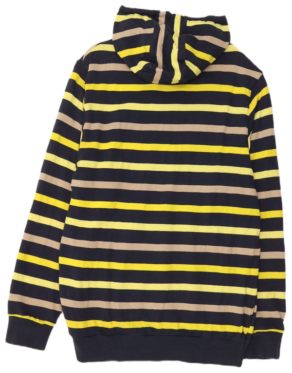 ADIDAS Mens Hoodie Jumper Large Multicoloured Striped Cotton
