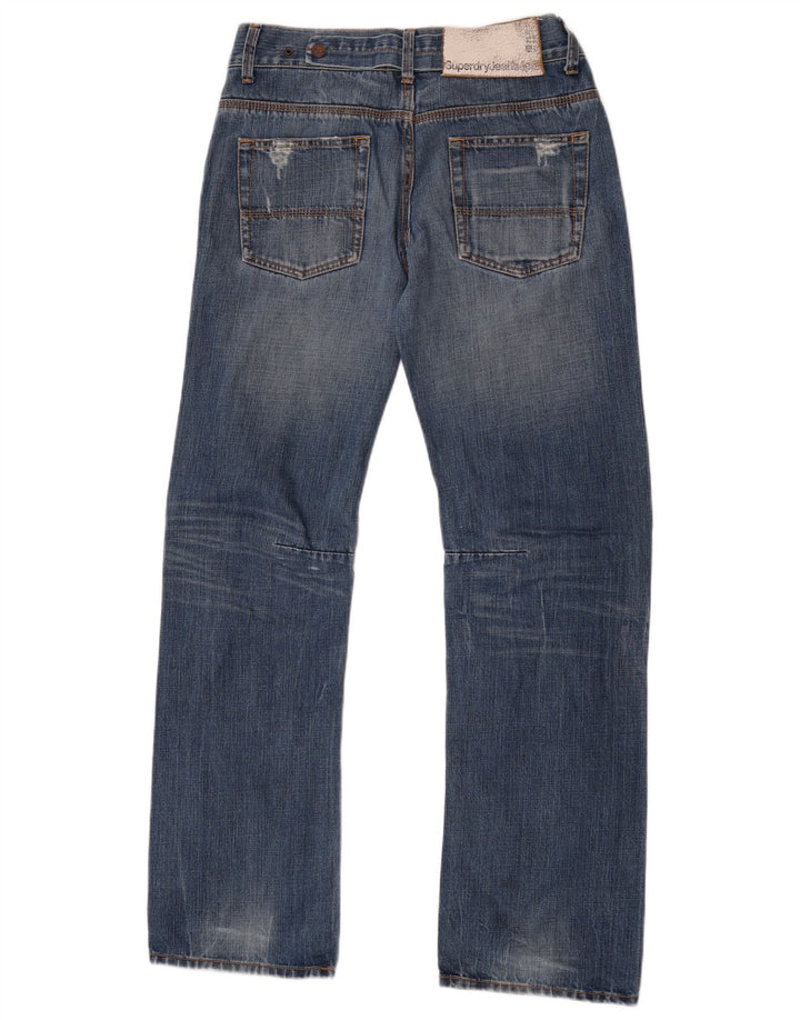 Superdry Mens Straight Jeans W28 L33 Blue Cotton
