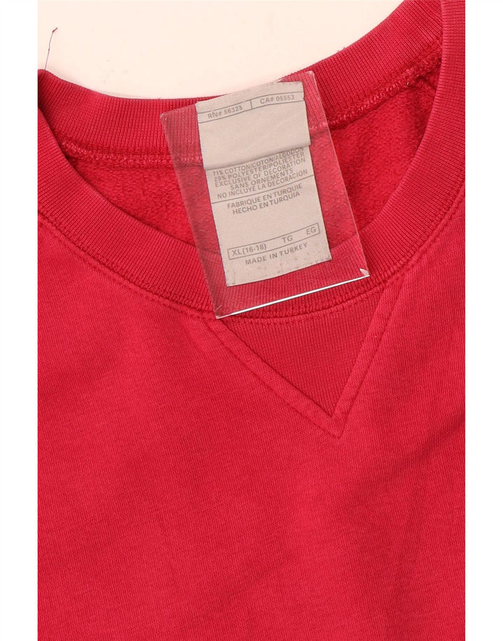 Nike Womens Sweatshirt Jumper US 16/18 XL Pink Cotton