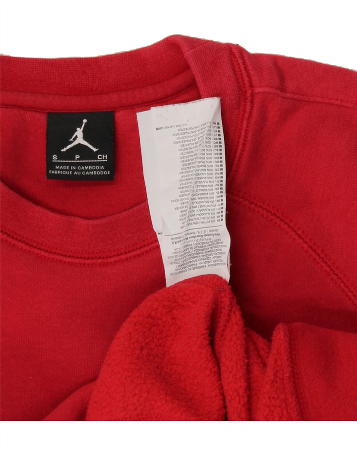 JORDAN Mens Sweatshirt Jumper Small Red Cotton Vintage Jordan and Second-Hand Jordan from Messina Hembry 