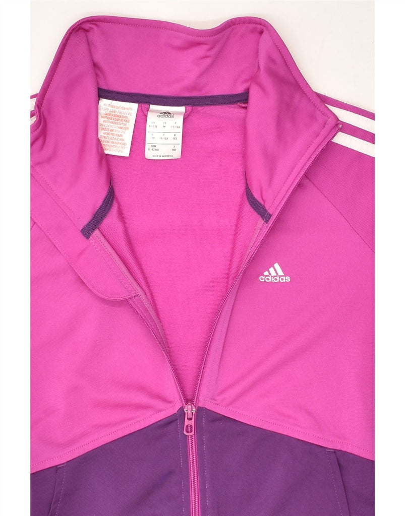 ADIDAS Girls Tracksuit Top Jacket 11-12 Years Medium  Pink Colourblock | Vintage Adidas | Thrift | Second-Hand Adidas | Used Clothing | Messina Hembry 