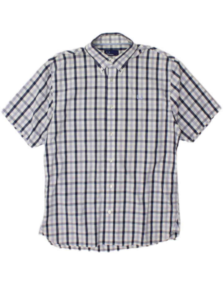 Fred Perry Mens Short Sleeve Shirt Large Multicoloured Check Cotton