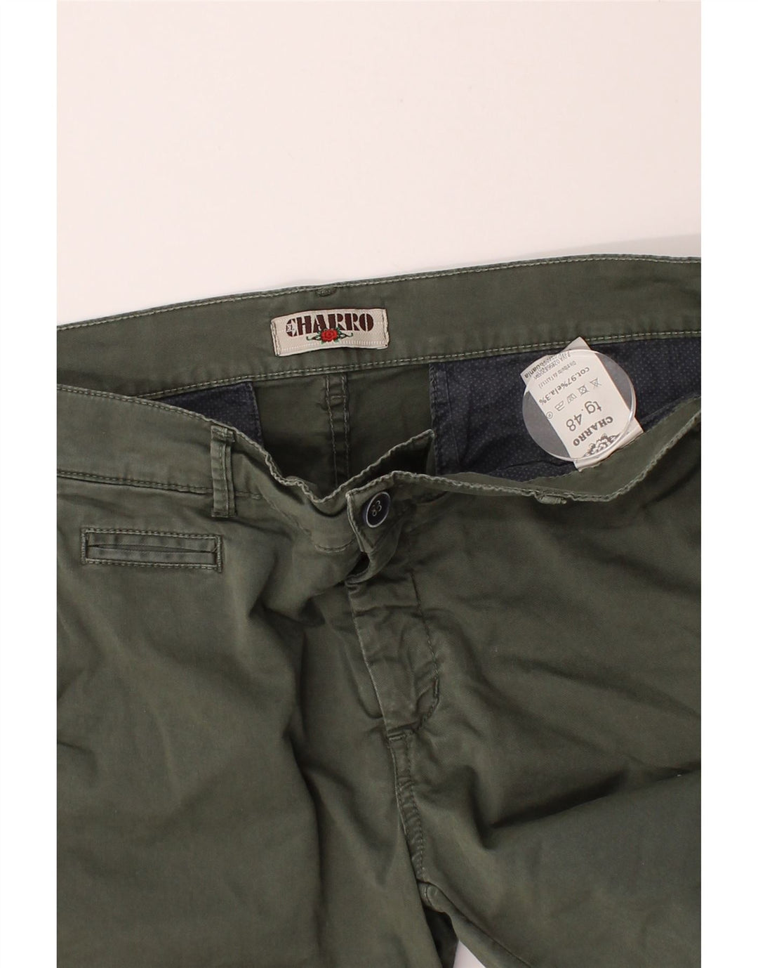 CHARRO Mens Chino Shorts IT 48 Medium W34  Green Cotton Vintage Charro and Second-Hand Charro from Messina Hembry 