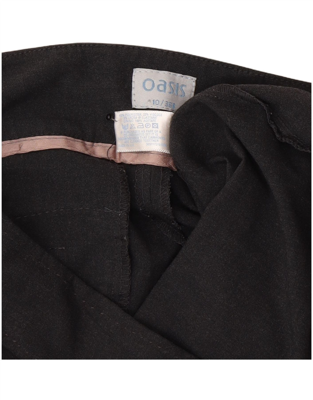 Oasis Womens Wide Leg Suit Trousers UK 10 Small W30 L30 Grey Polyester
