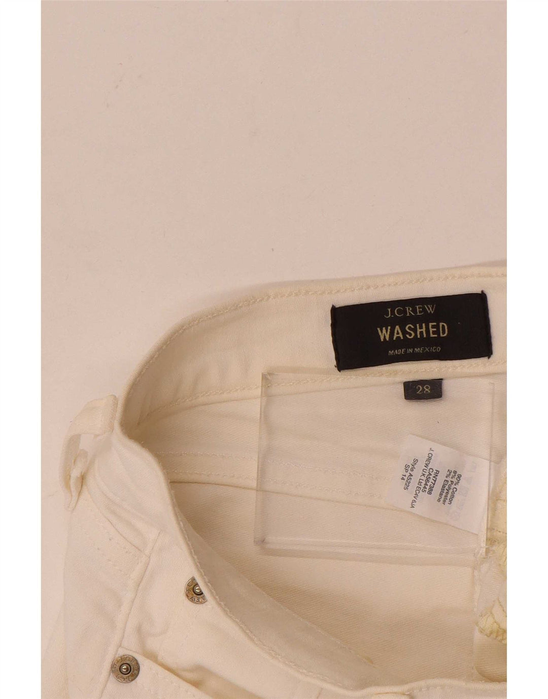 J. Crew Womens Denim Shorts W28 Medium Off White Cotton