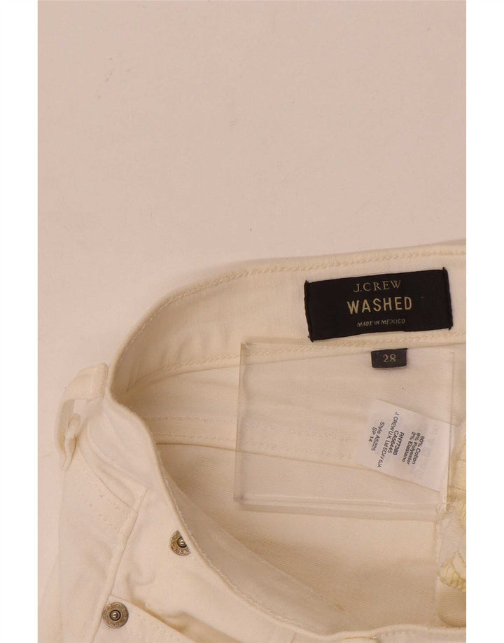 J. Crew Womens Denim Shorts W28 Medium Off White Cotton