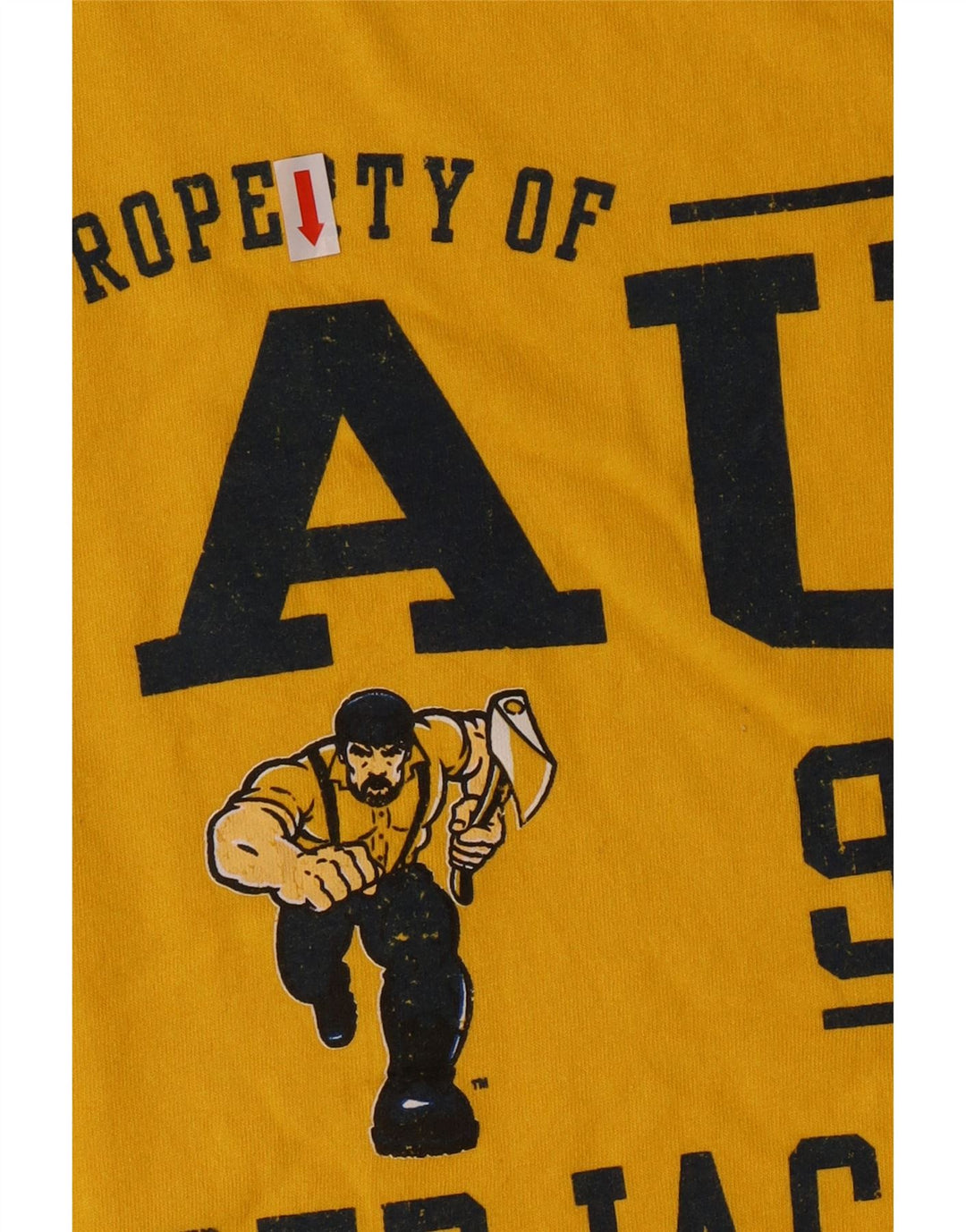 Russell Athletic Mens Graphic T-Shirt Top Medium Yellow Cotton