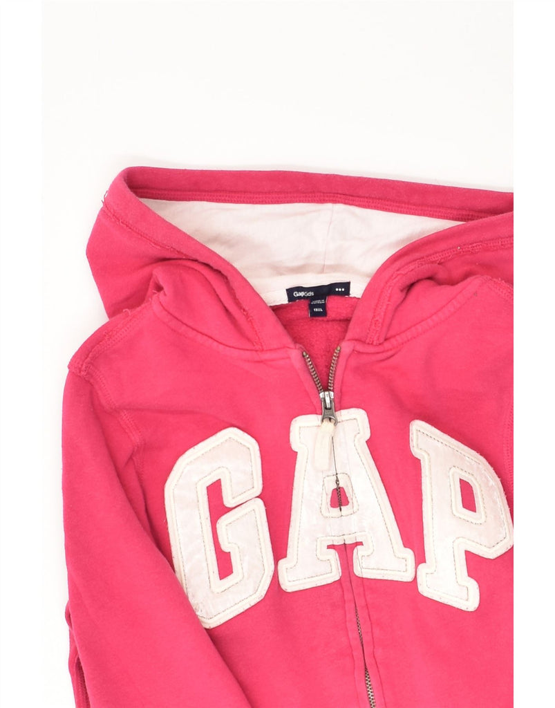 GAP Girls Graphic Zip Hoodie Sweater 12-13 Years XL Pink Cotton | Vintage Gap | Thrift | Second-Hand Gap | Used Clothing | Messina Hembry 