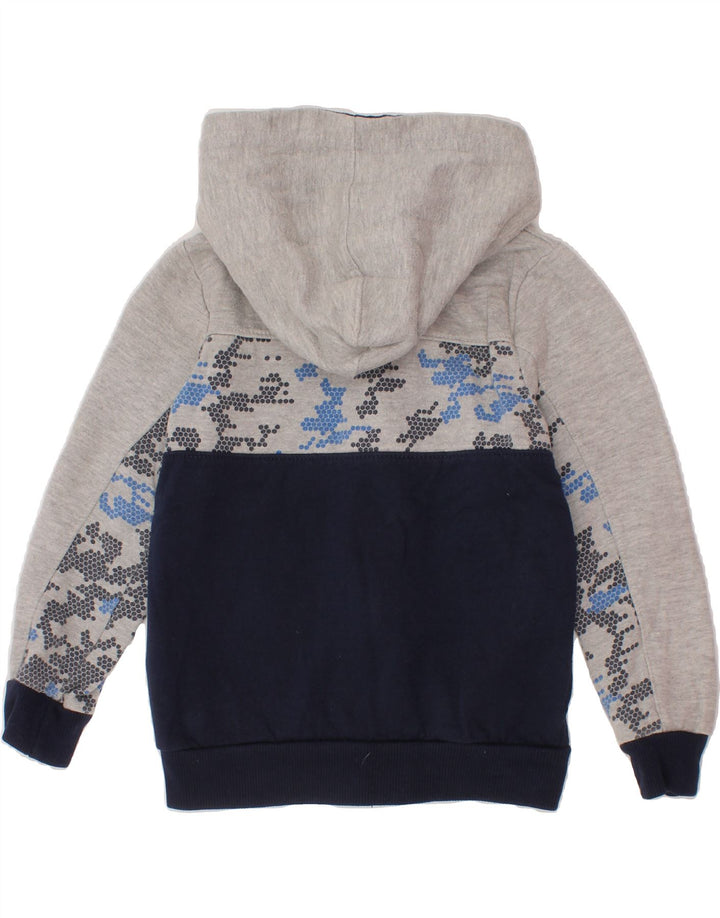 PUMA Boys Zip Hoodie Sweater 4-5 Years Grey Colourblock Cotton Vintage Puma and Second-Hand Puma from Messina Hembry 