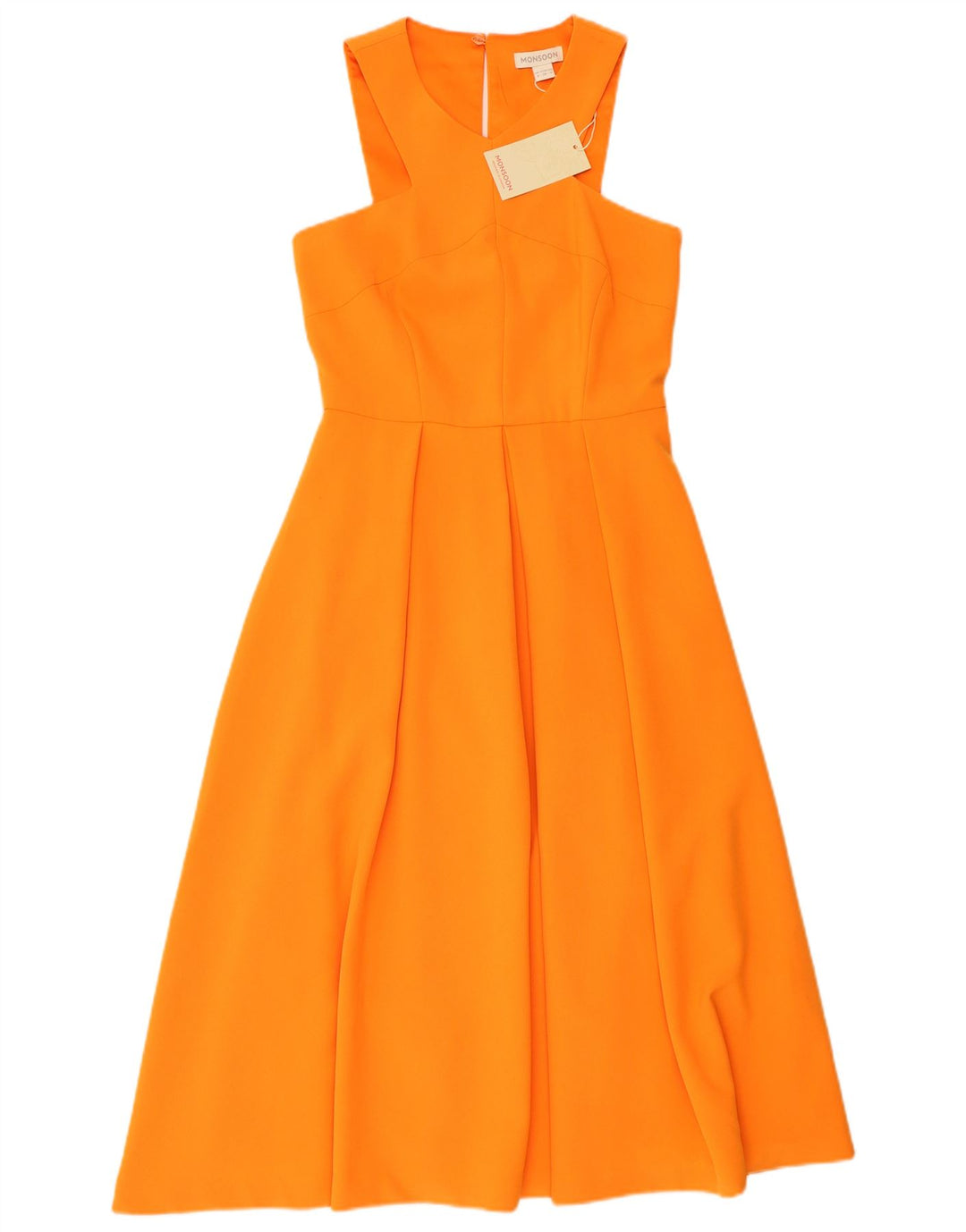 Monsoon Womens Sleeveless Maxi Dress UK 8 Small Orange Polyester