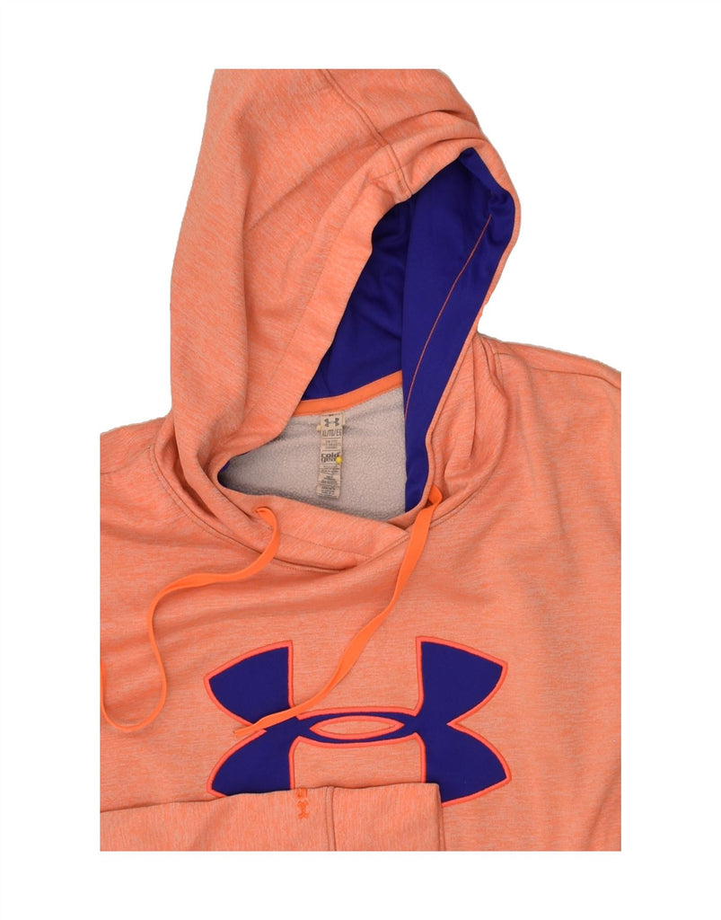 UNDER ARMOUR Womens Tall Loose Fit Graphic Hoodie Jumper UK 18 XL Orange | Vintage Under Armour | Thrift | Second-Hand Under Armour | Used Clothing | Messina Hembry 