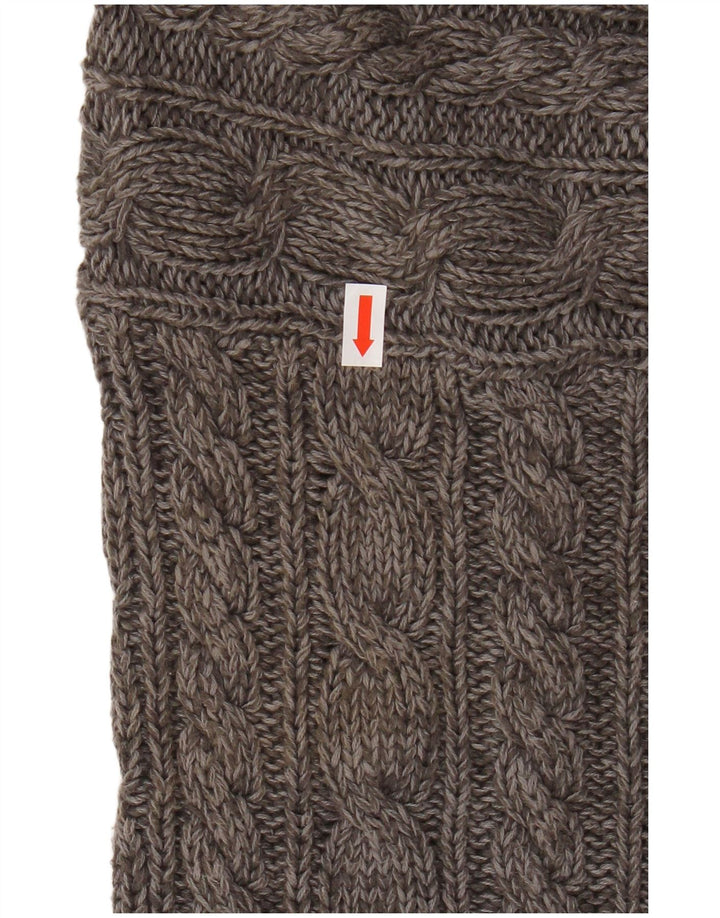 BROADWAY Womens Oversized Boat Neck Jumper Sweater UK 16 Large Grey Cotton