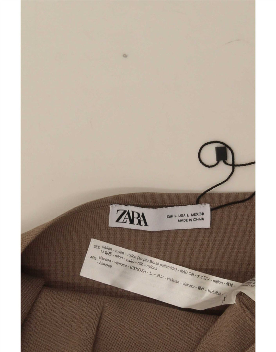 Zara Womens Crop Strapless Top UK 14 Large Brown Nylon
