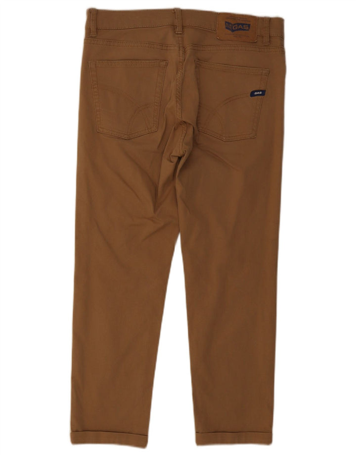 Gas Mens Cropped Trousers W32 L24 Beige