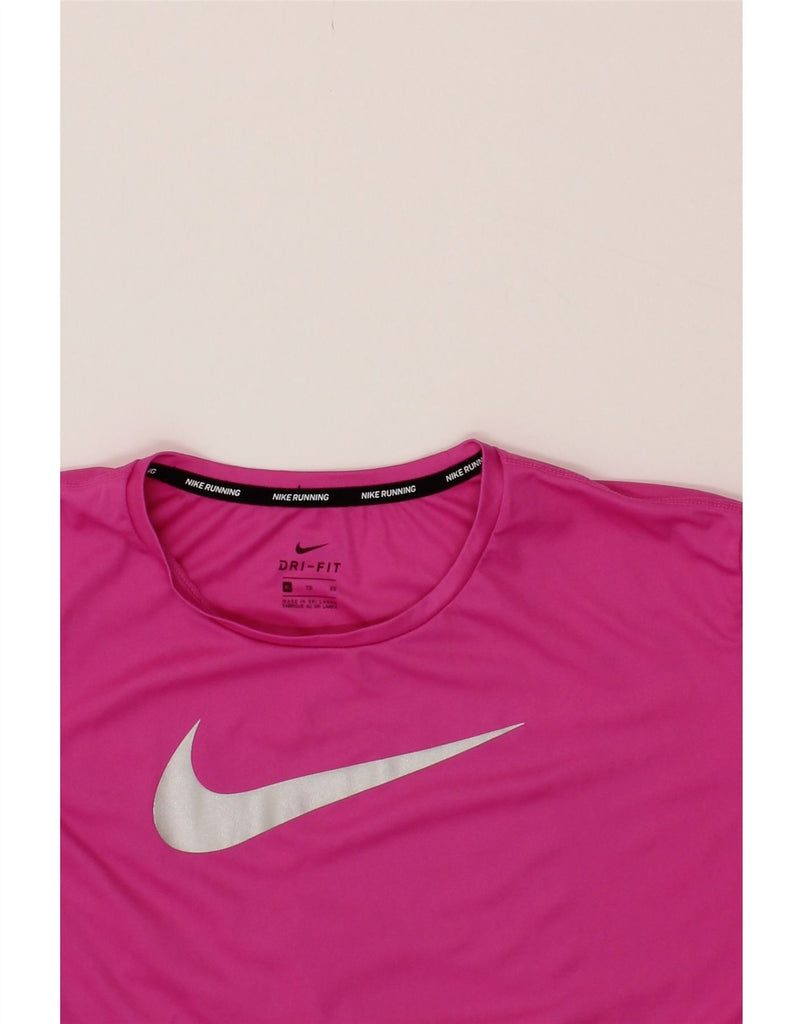 NIKE Womens Dri Fit Graphic T-Shirt Top UK 18 XL Pink Polyester Vintage Nike and Second-Hand Nike from Messina Hembry 