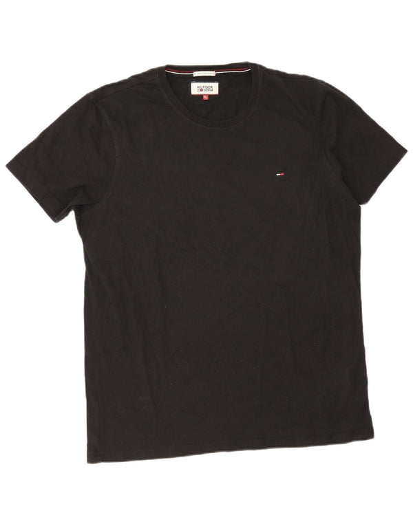 Tommy Hilfiger Mens T-Shirt Top XL Black Cotton