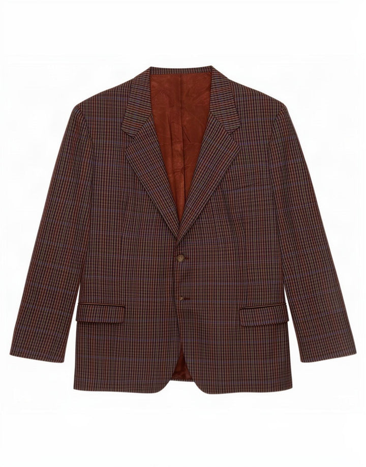 Vintage Mens 2 Button Blazer Jacket UK 40 Large Multicoloured Houndstooth
