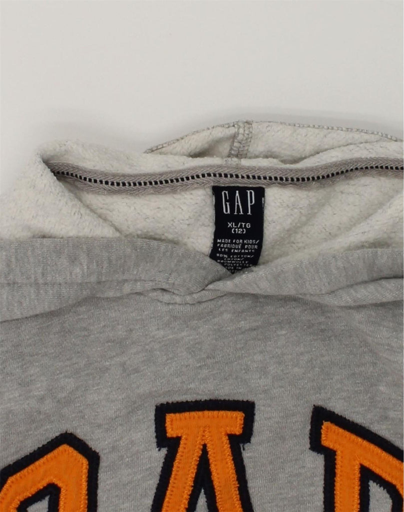 GAP Boys Graphic Hoodie Jumper 11-12 Years XL Grey Cotton | Vintage Gap | Thrift | Second-Hand Gap | Used Clothing | Messina Hembry 