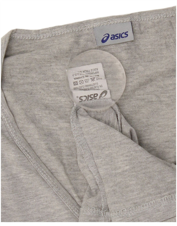 Asics Womens Top Long Sleeve UK 12 Medium Grey Cotton