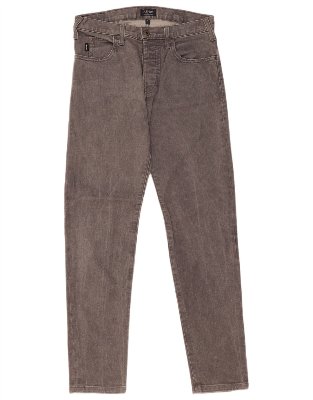 Armani Mens Slim Jeans W28 L29 Grey Cotton