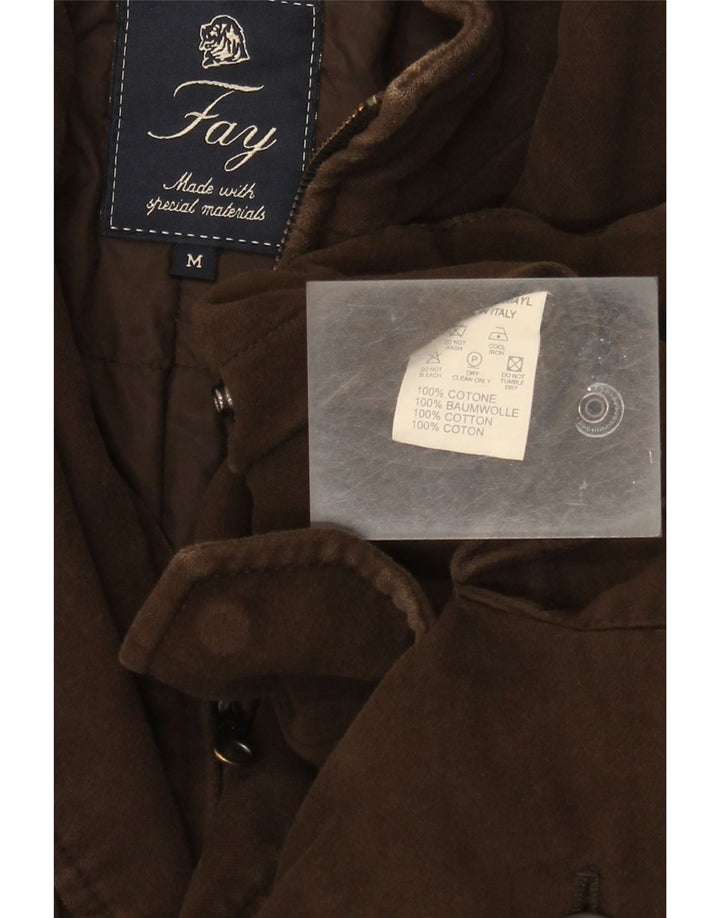 Fay Mens Utility Jacket UK 38 Medium Brown Cotton