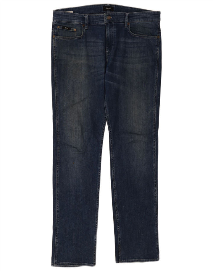 Hugo Boss Mens Slim Jeans W34 L32 Blue Cotton