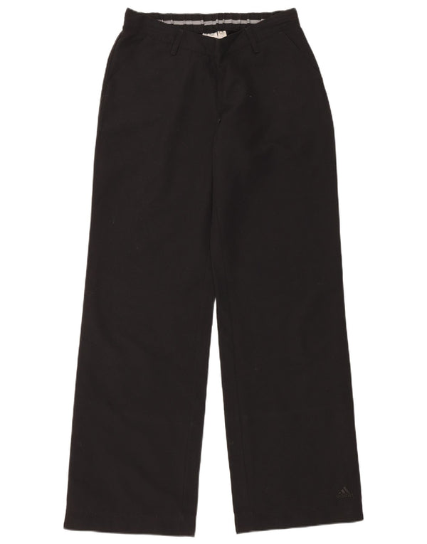 Adidas Womens Long Wide Leg Trousers UK 10 Small W30 L34 Black Sports