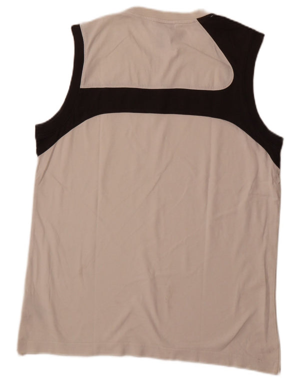 ADIDAS Mens Vest Top Large White Colourblock Cotton