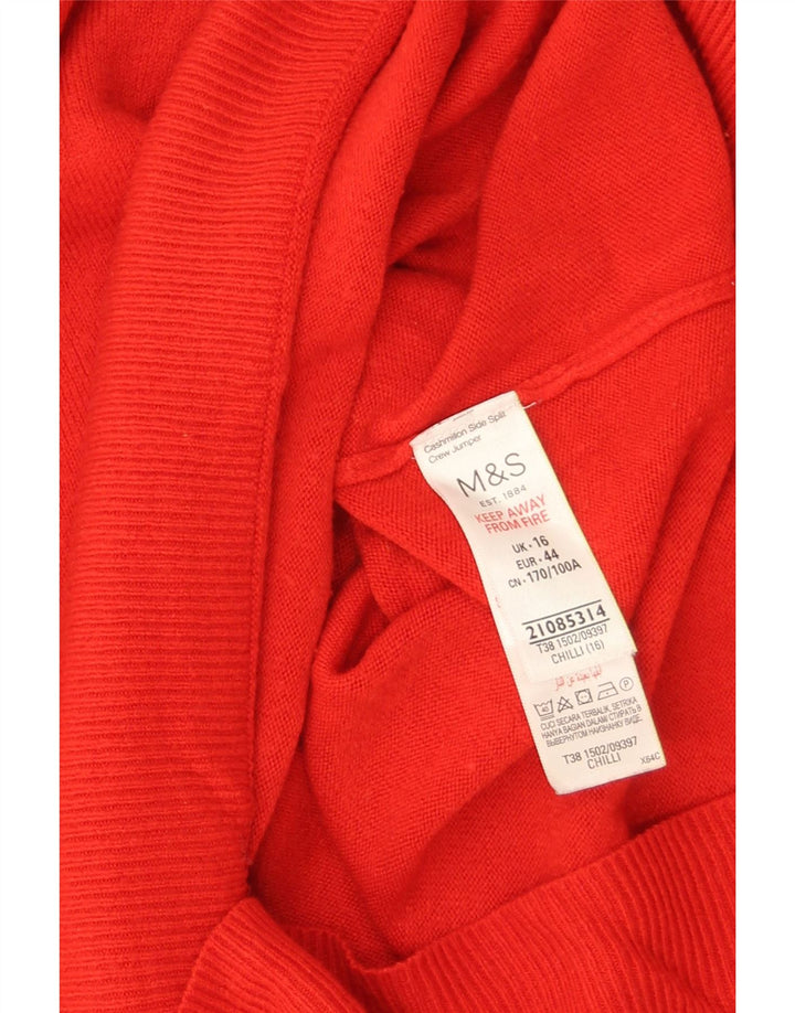 Marks & Spencer Womens Oversized Boat Neck Jumper Sweater UK 16 Large Red
